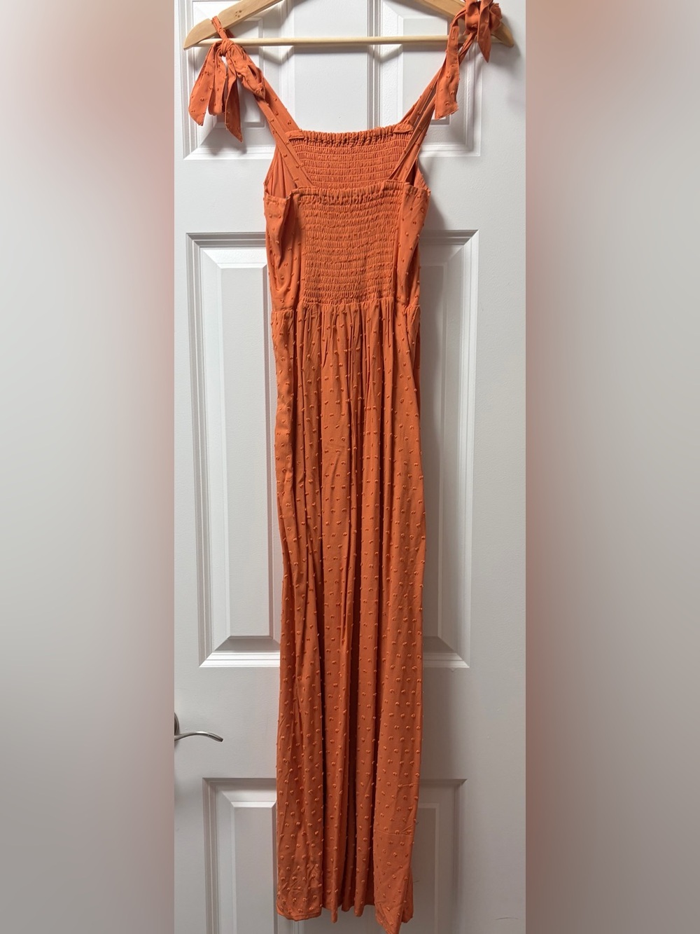 Plenty Canada Propaganda Orange Textured Tie-Shoulder Maxi Skirt